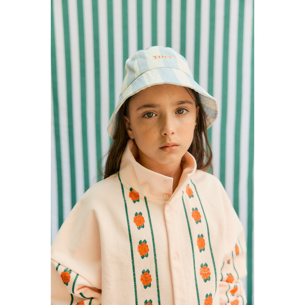 TinyCottons Washed Blue Blue Stripes Bøttehatt