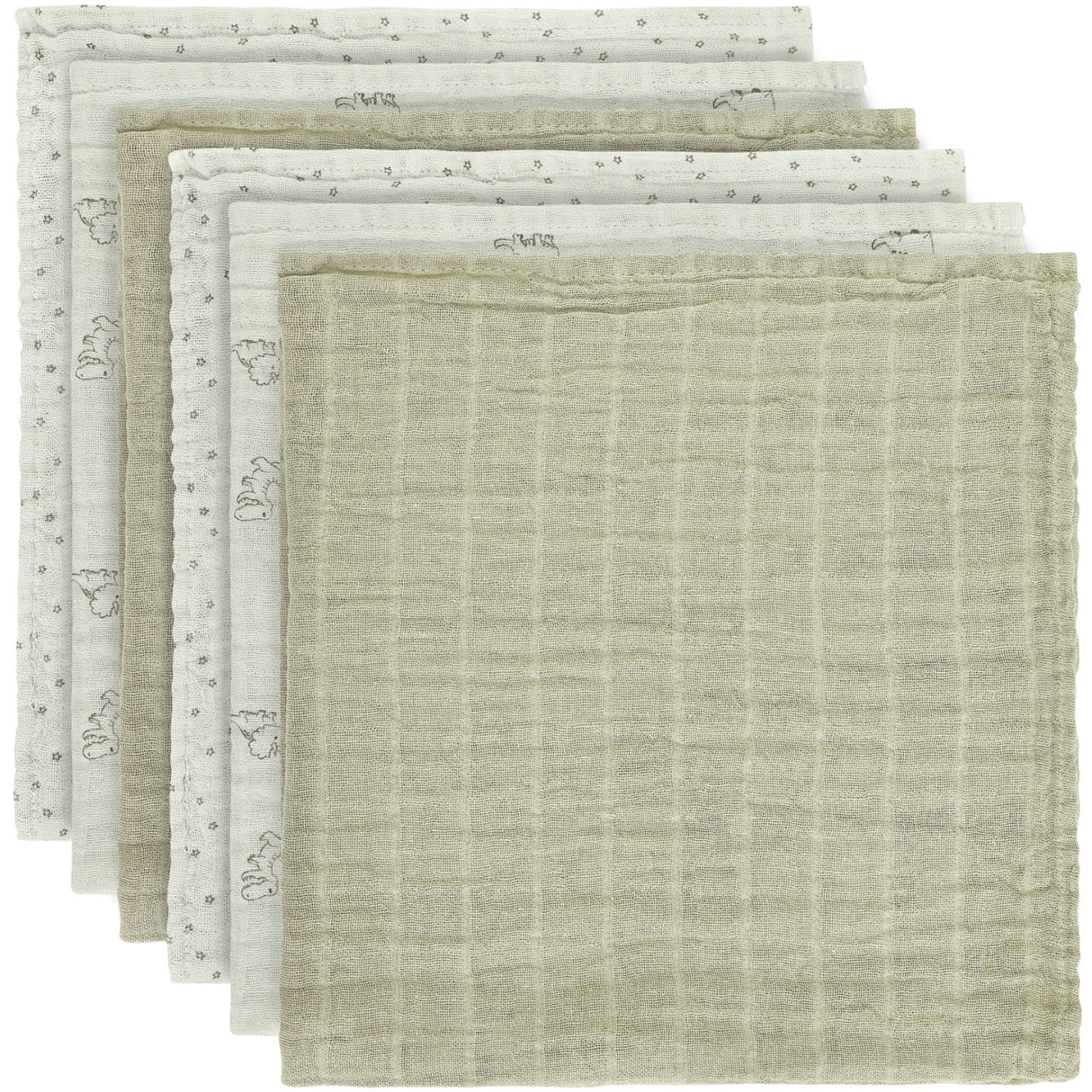 Pippi Dried Sage Muslin Cloth (6-Pack)
