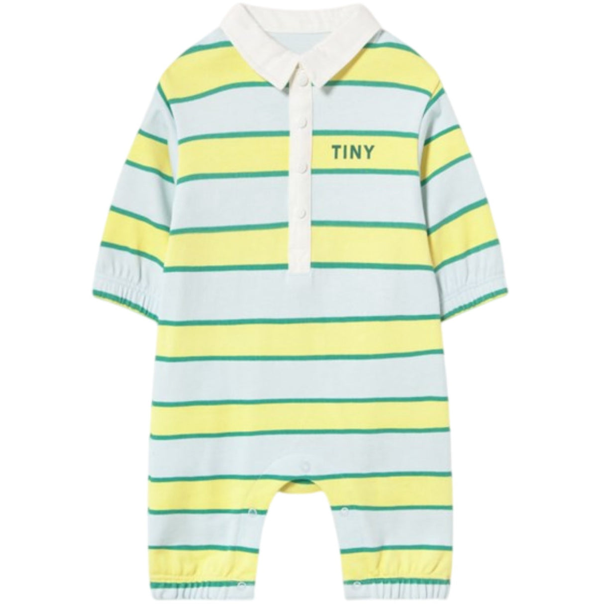TinyCottons Ice Blue Retro Stripes Polo One-Piece
