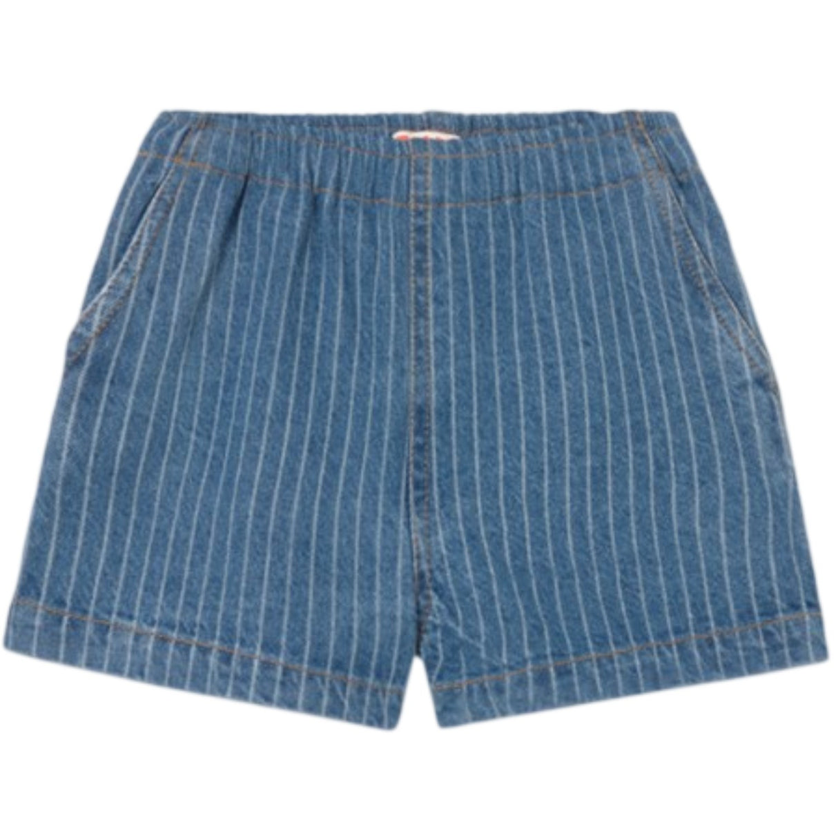 TinyCottons Light Wash Denim Stripes Denim Shorts