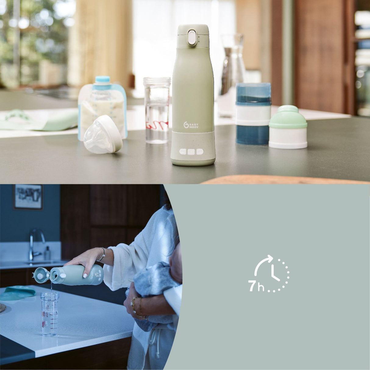 Babymoov Sage Green Moov & Feed Autonomous Flaske Warmer