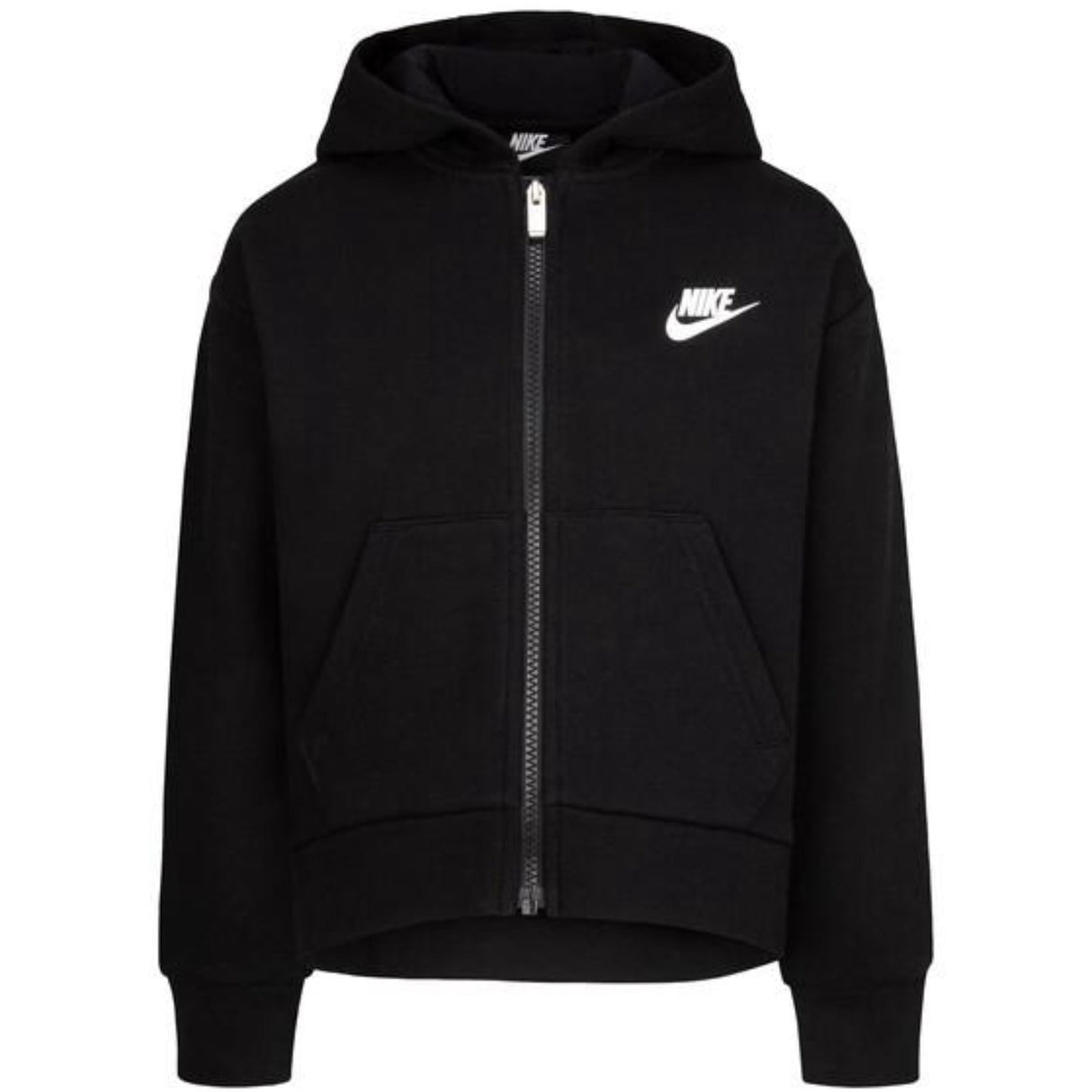 NIKE Black Club Fleece High Low Fz Hettegenser