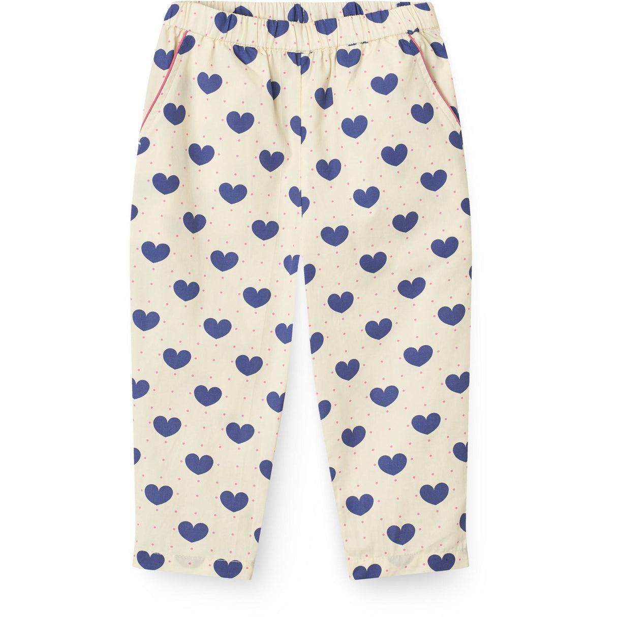 COPENHAGEN COLORS Heart Aop Ocean X Luksusbaby Heart Og Dots Bukser Loose Fit