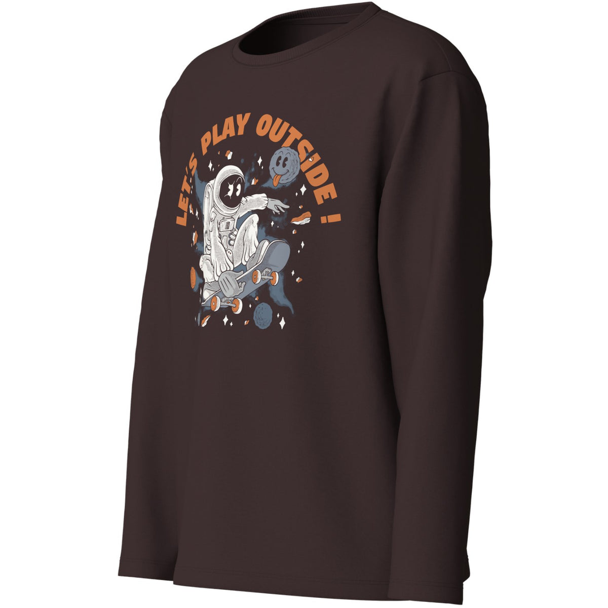 Name It Chocolate Plum Space Skate Nkmvictor Ls Nreg Topp