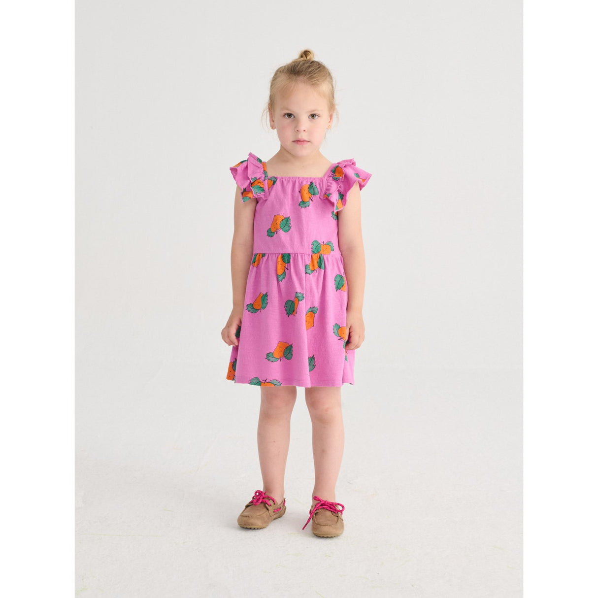 Bobo Choses Purple Tangerine All Over Ruffled Kjole