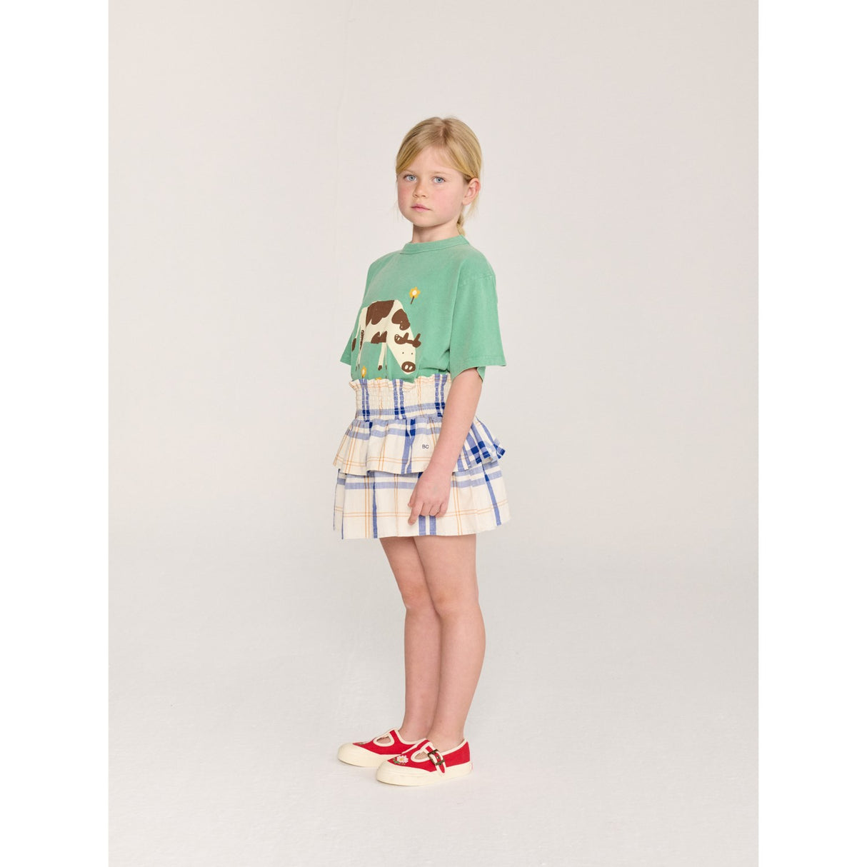 Bobo Choses Offwhite Fun Tartan Woven Skjørt