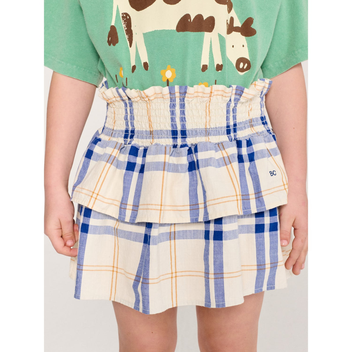 Bobo Choses Offwhite Fun Tartan Woven Skjørt