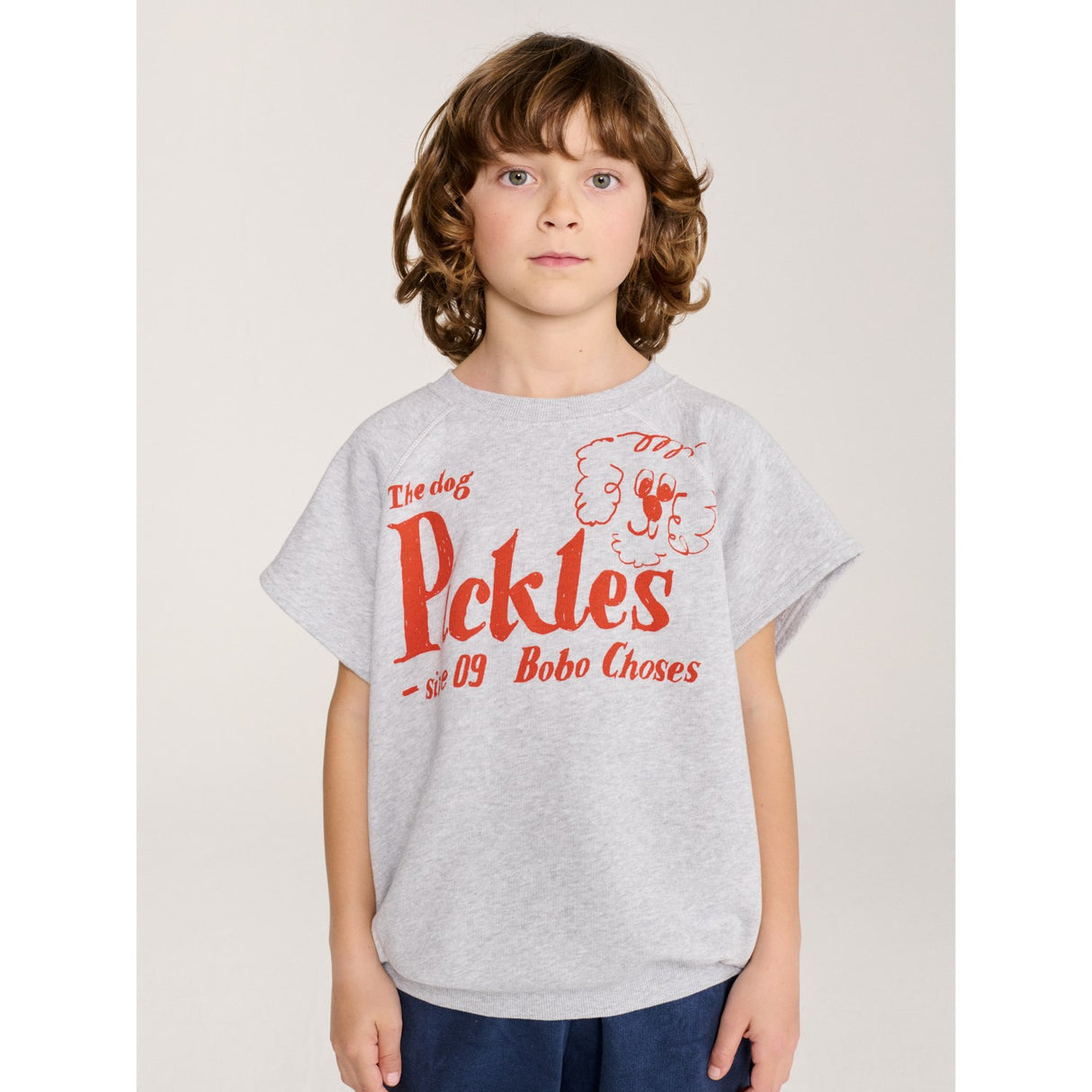Bobo Choses Heather Grey Pickles The Dog Sleeveless Collegegenser