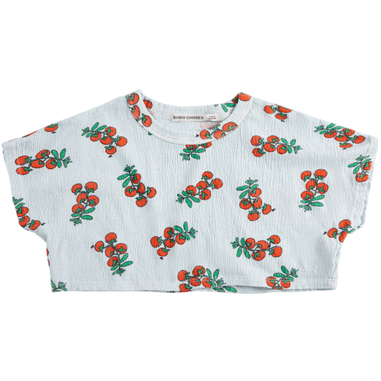Bobo Choses Light Blue Juicy Tomatoes All Over Cropped T-Shirt