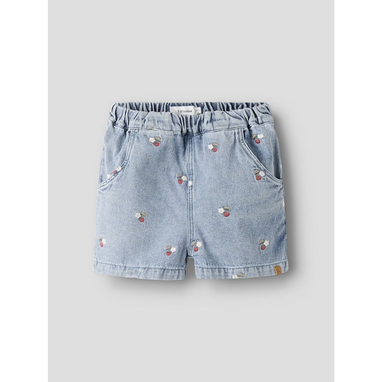Lil'Atelier Medium Blue Denim Embroided Nmffunda Loose Emb Shorts 2106-Fd Lil