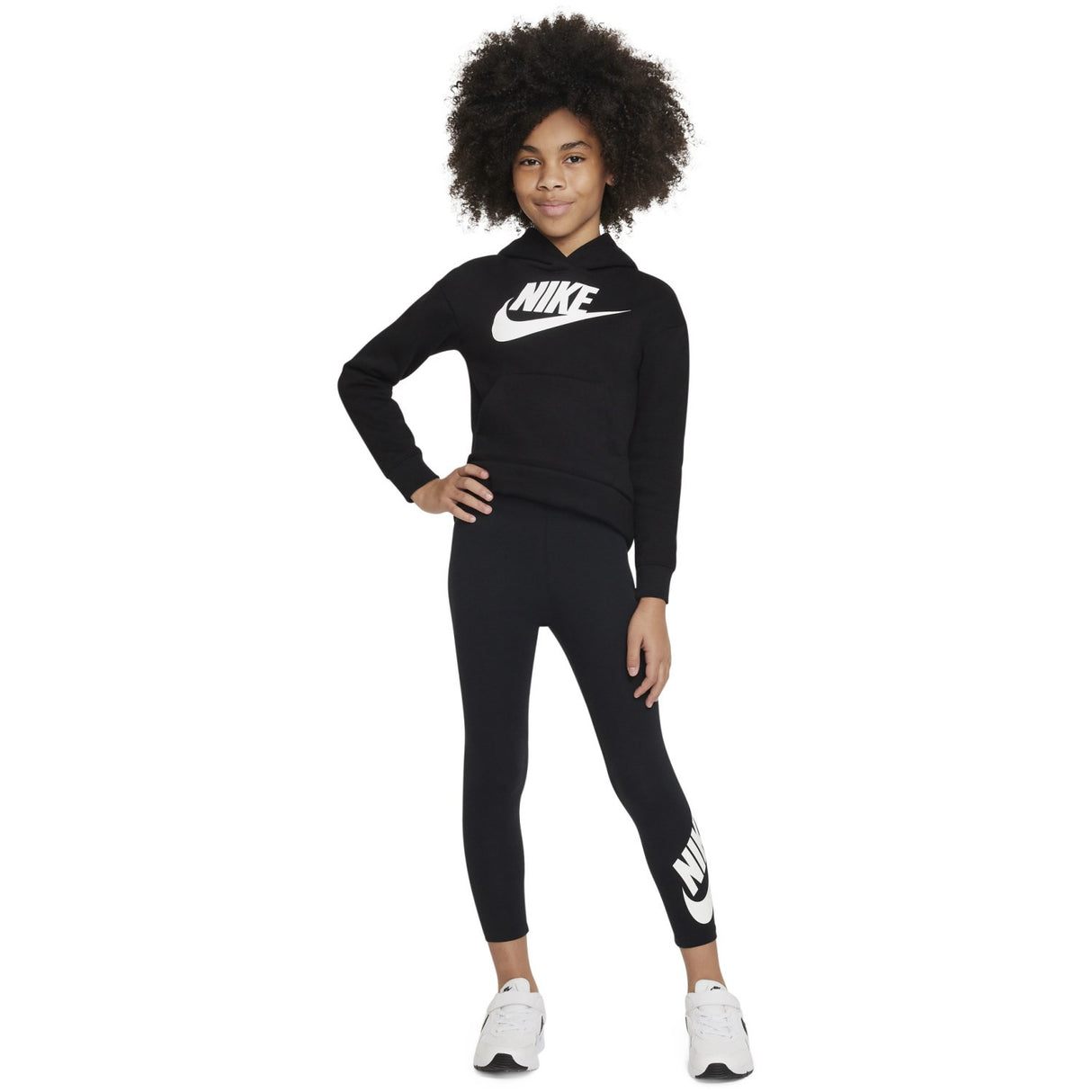 NIKE Black Club Fleece High Low Hettegenser