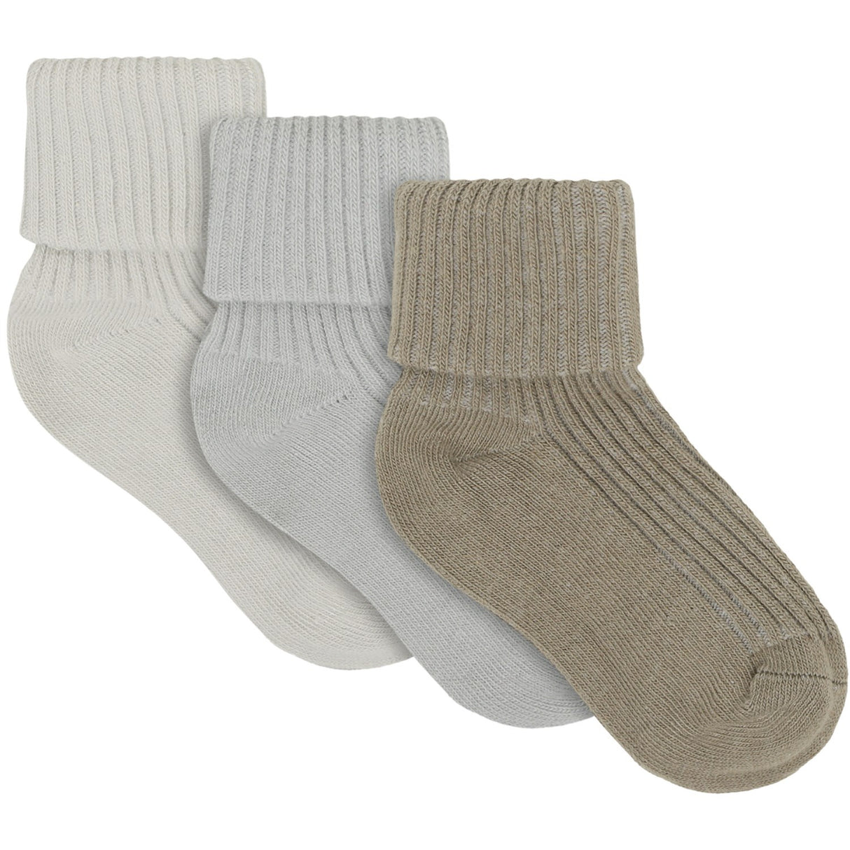 Minymo Willam Gray Baby 2X2 Rib Strømpe 3-Pakning