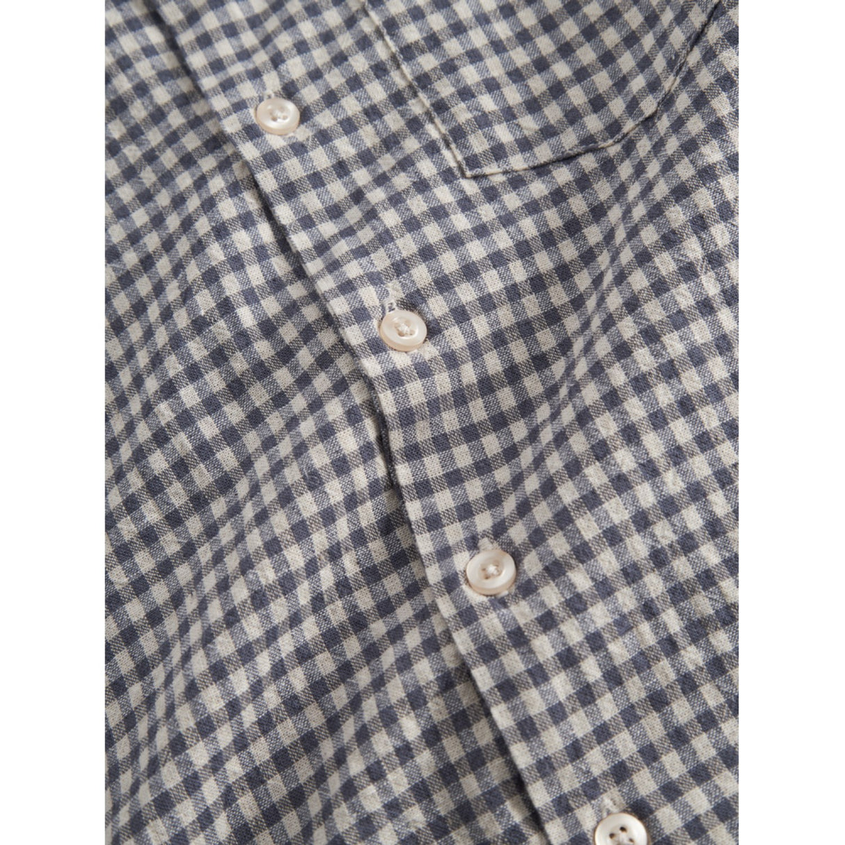 MarMar Cotton Linen Marine Check Tage Skjorte