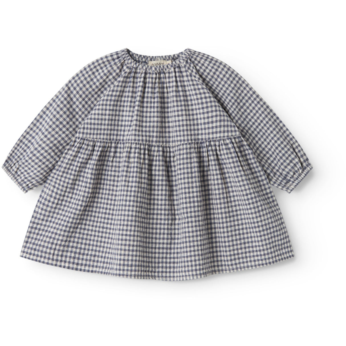 MarMar Cotton Linen Marine Check Dawson B Kjole