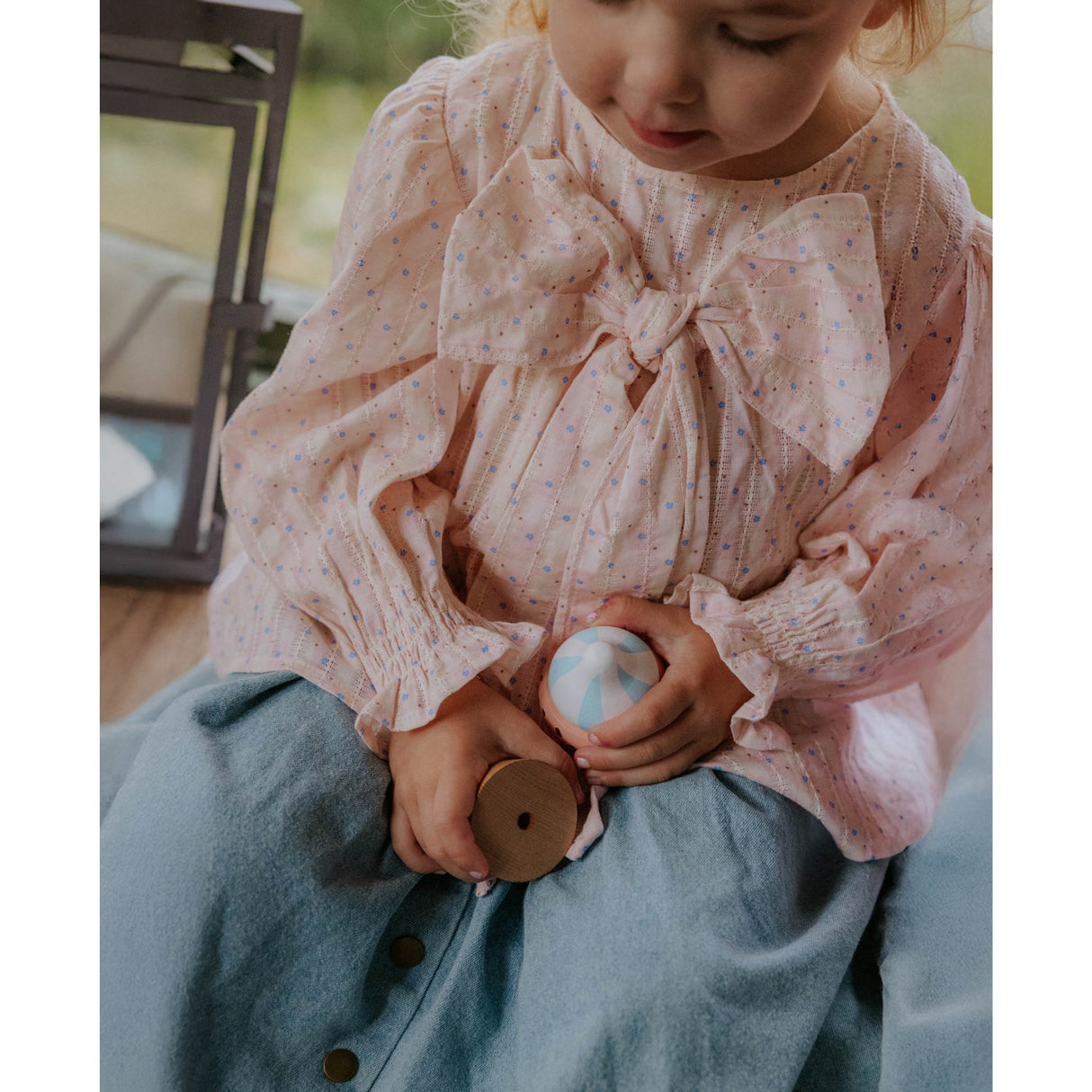 Fliink Chalk Pink Check Aop Zorro Ls Bue Bluse
