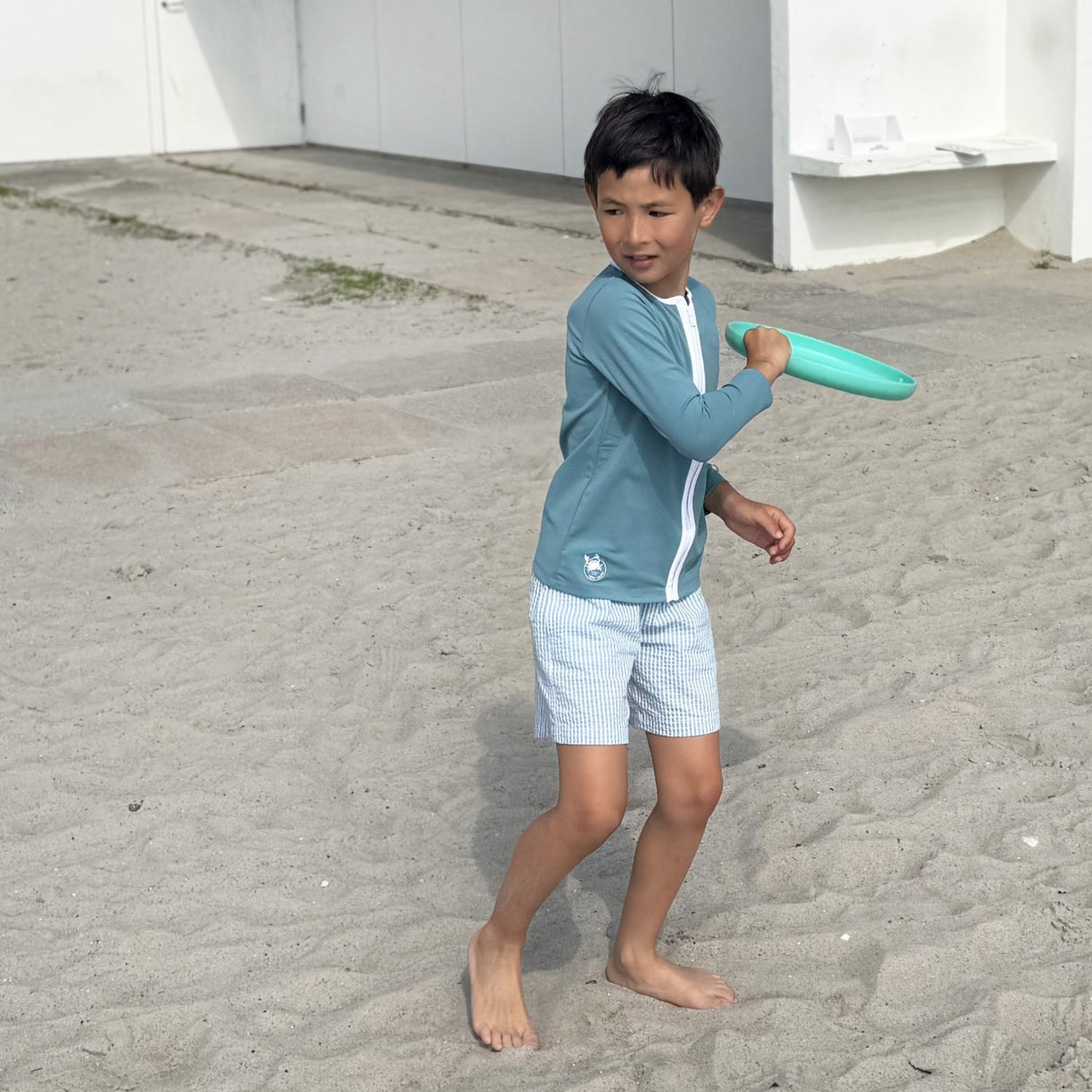 Petit Crabe Stone Basic Glidelås Uv-Swim Skjorte L/S