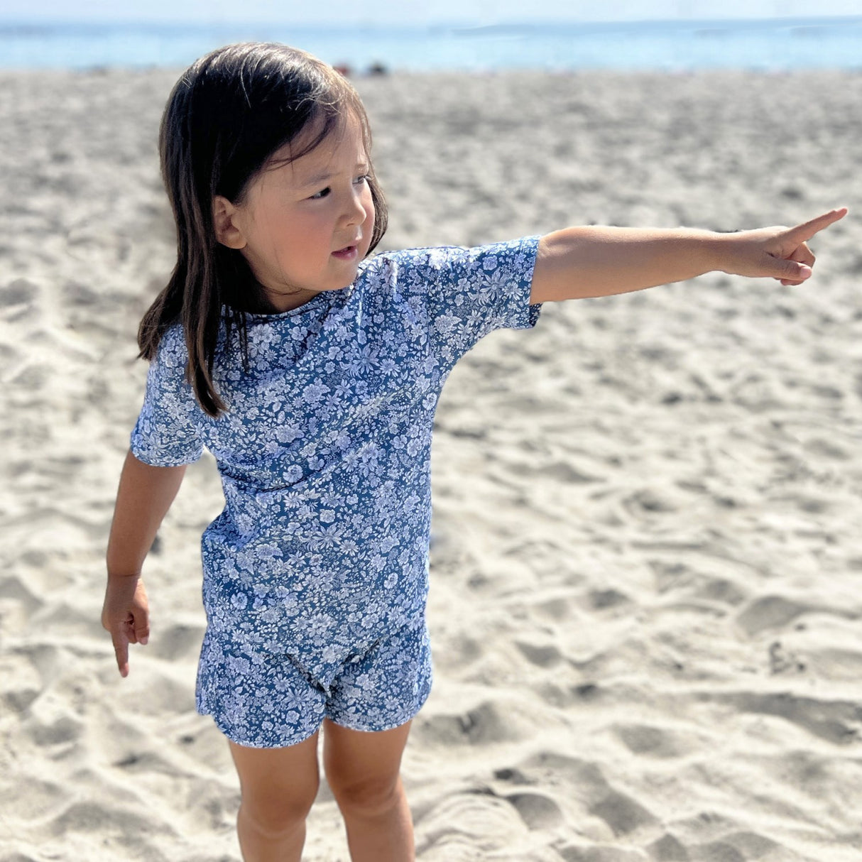 Petit Crabe Evening Sky (Made With Liberty© Fabric) Alexa Swim Shorts