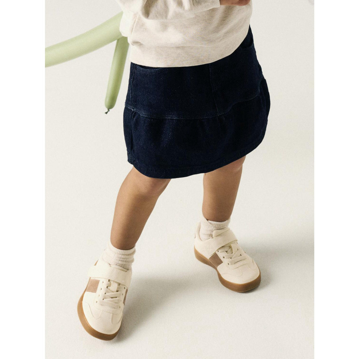 Name It Dark Blue Denim Nmfliv Dnm Glitter Skjørt 1208-Lu