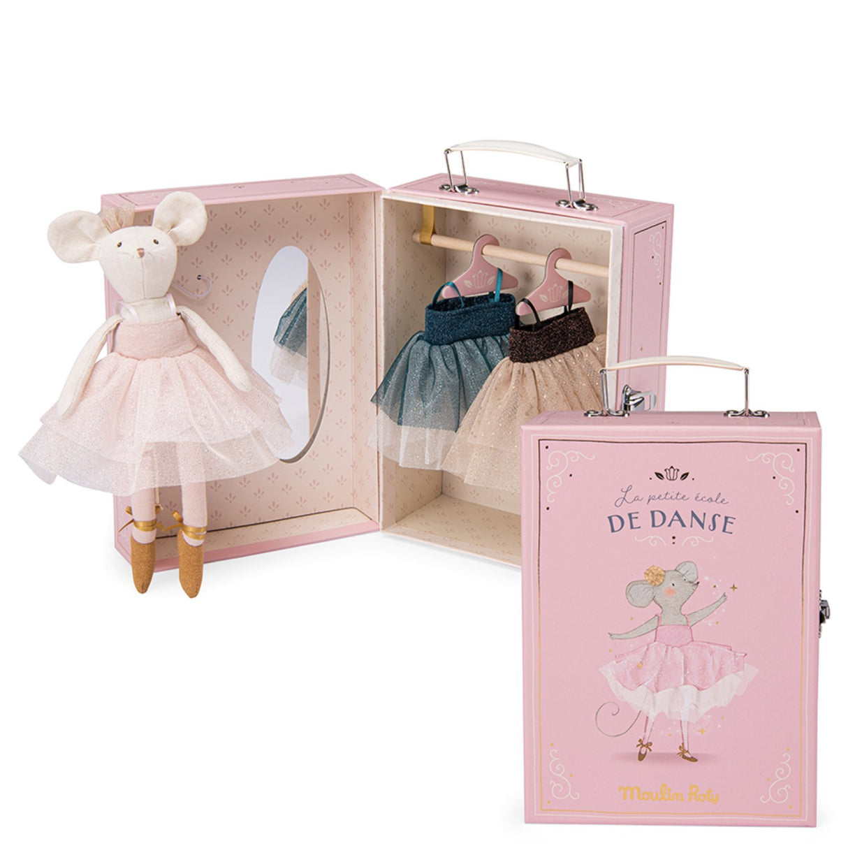Moulin Roty Ballerina-mus i koffert 26 cm - Suzies garderobe