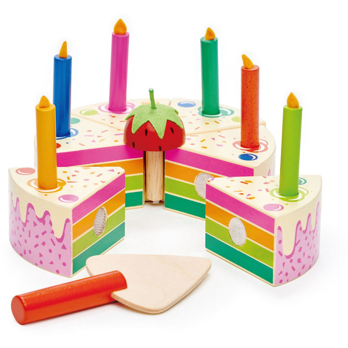 Tender Leaf Layercake med lys – Rainbow