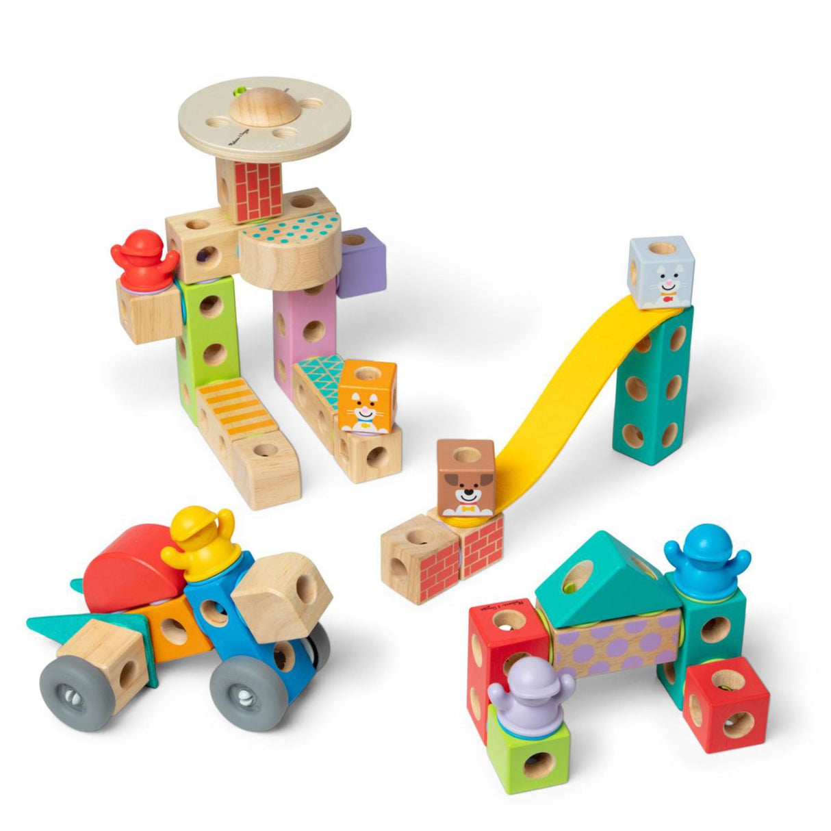 Melissa & Doug Multifarvet Blockables Playset Town 73Pcs