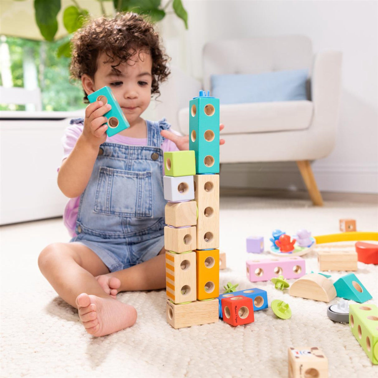Melissa & Doug Multifarvet Blockables Playset Town 73Pcs