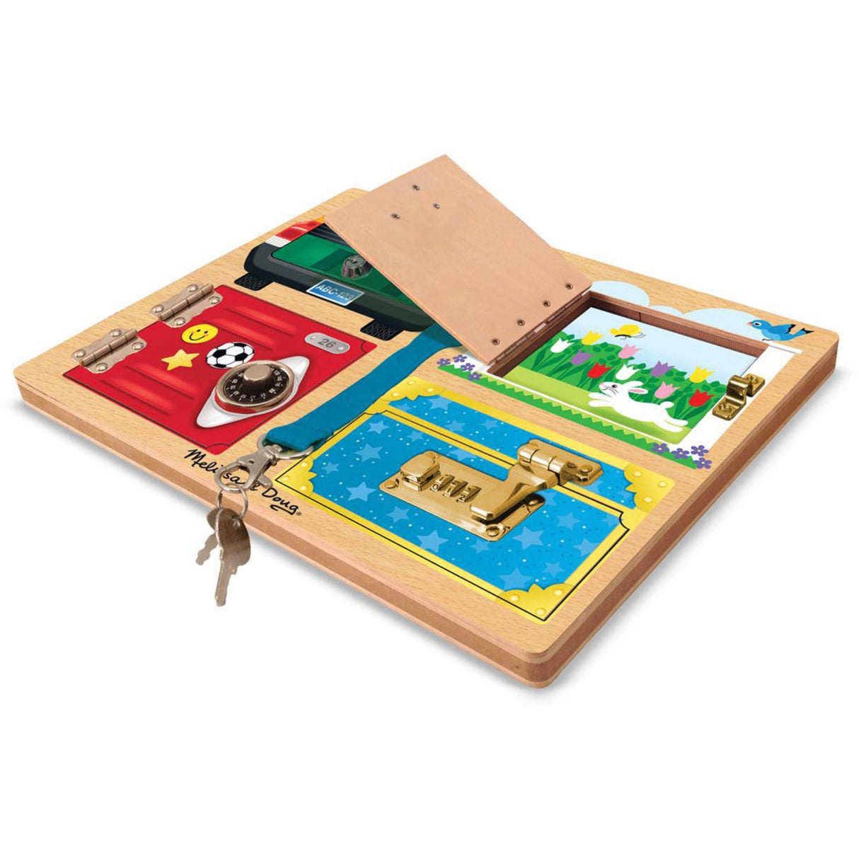 Melissa & Doug Multifarvet Activity Board Locks And Latches