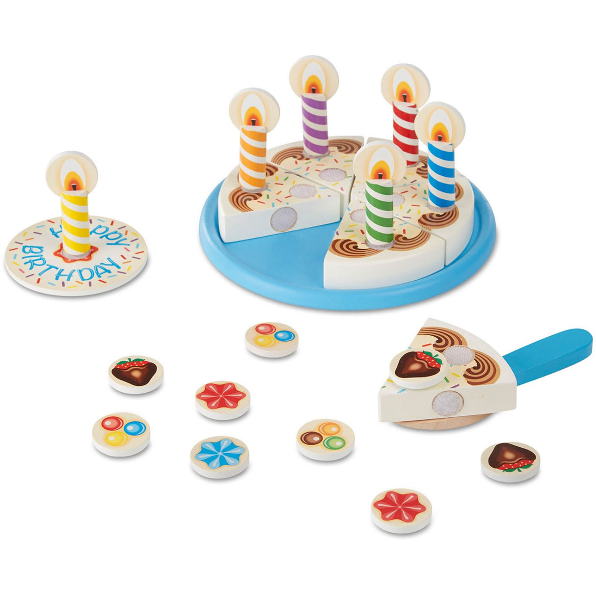 Melissa & Doug Multifarvet Wooden Food Playset Birthday Cake