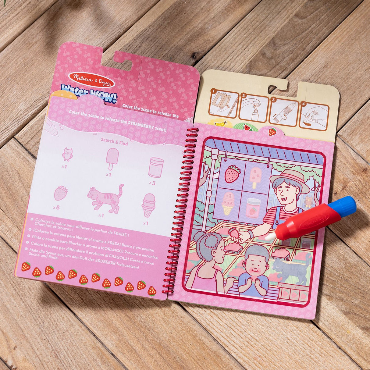 Melissa & Doug Rød Farge Bok "Water Wow!" Frugtdufte