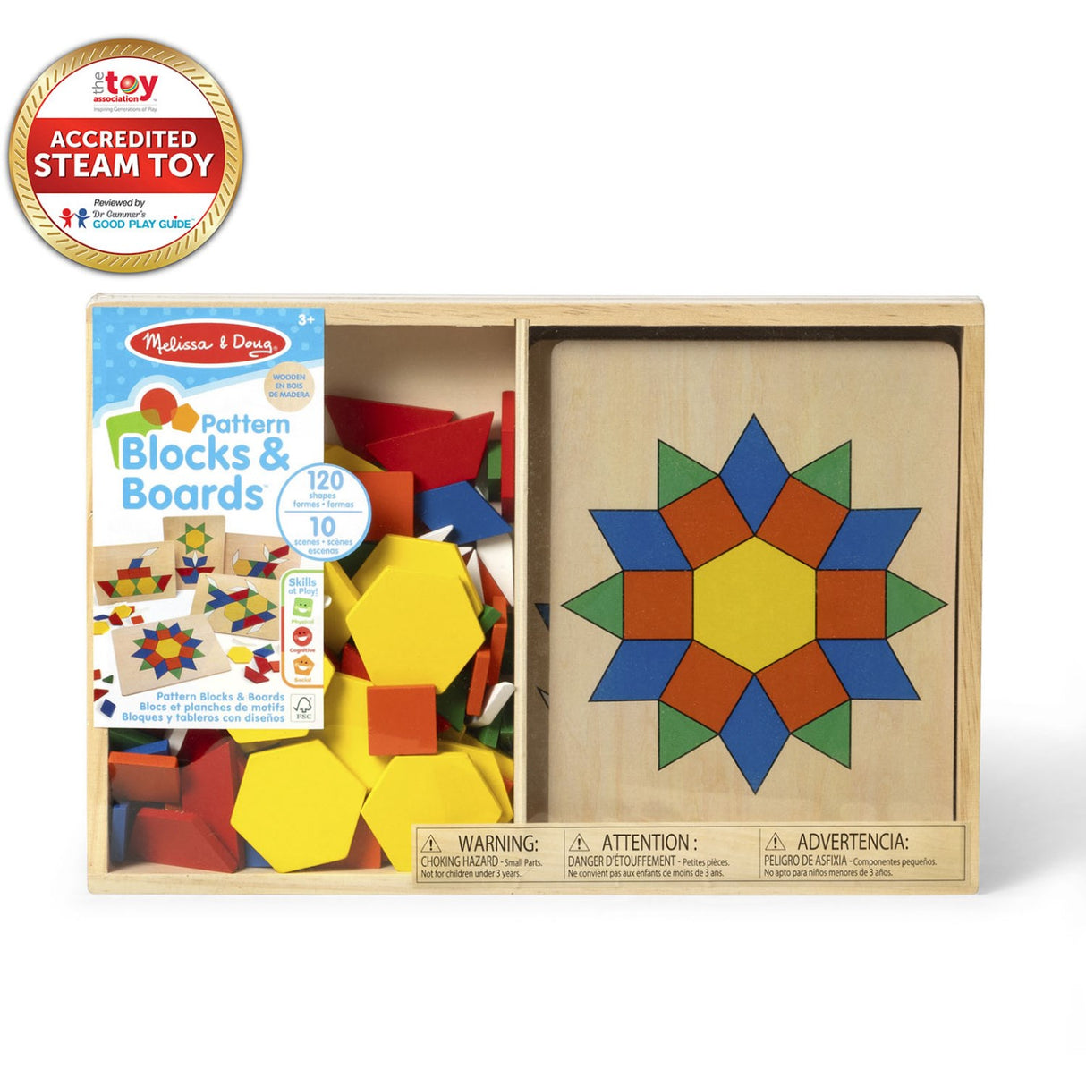 Melissa & Doug Multifarvet Mønster-Leg - Tre - Sett Med Klosser Og Plader