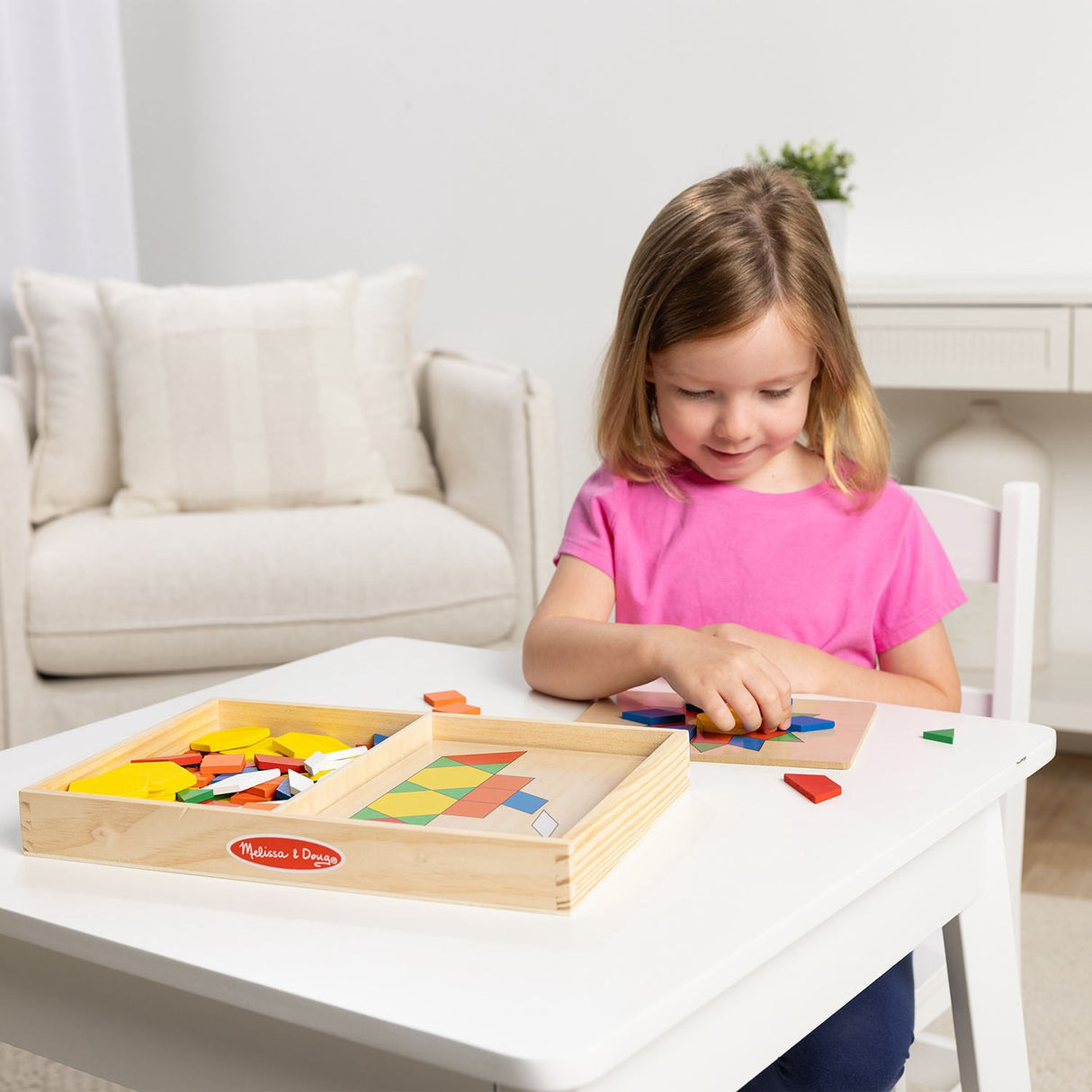 Melissa & Doug Multifarvet Mønster-Leg - Tre - Sett Med Klosser Og Plader