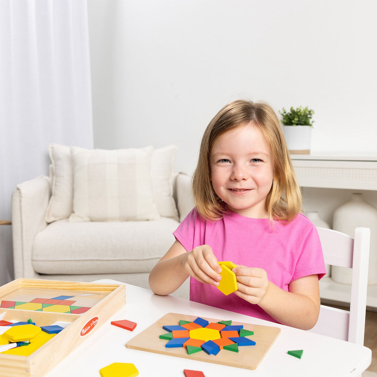 Melissa & Doug Multifarvet Mønster-Leg - Tre - Sett Med Klosser Og Plader