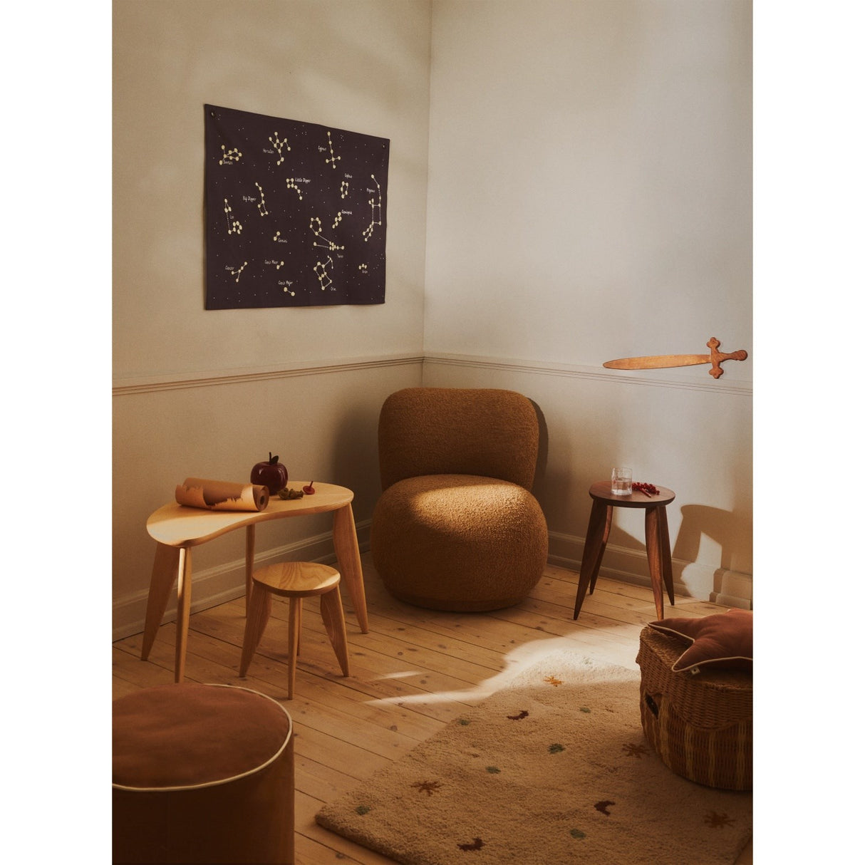 Ferm Living Dark Blue Constellation Tekstil Map