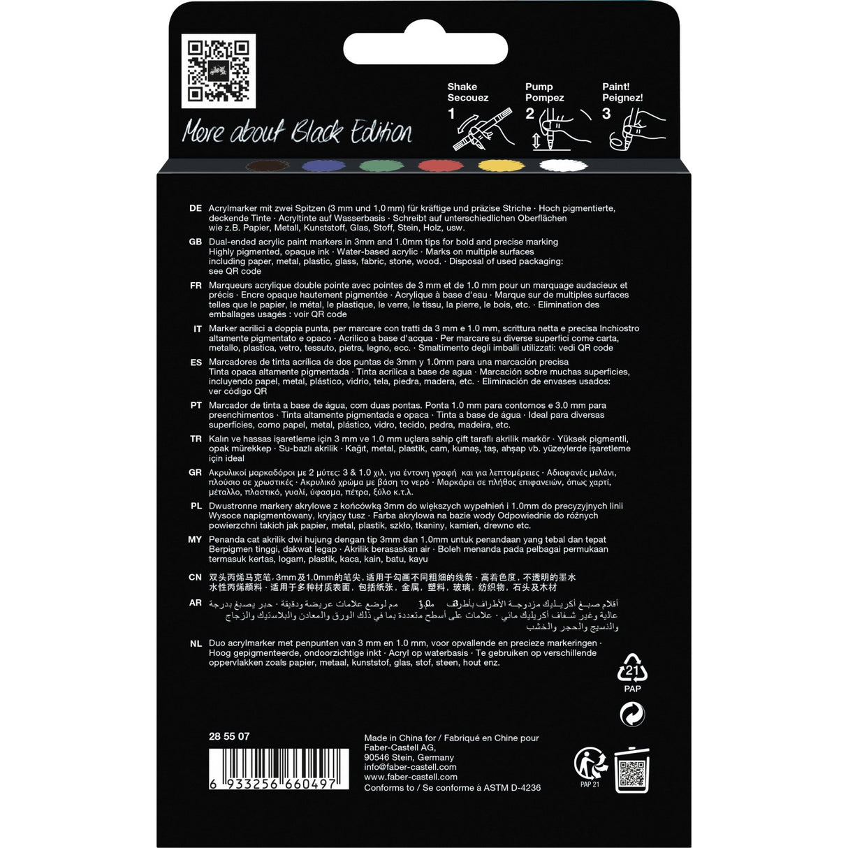 Faber-Castell Shake & Paint akryltusjer