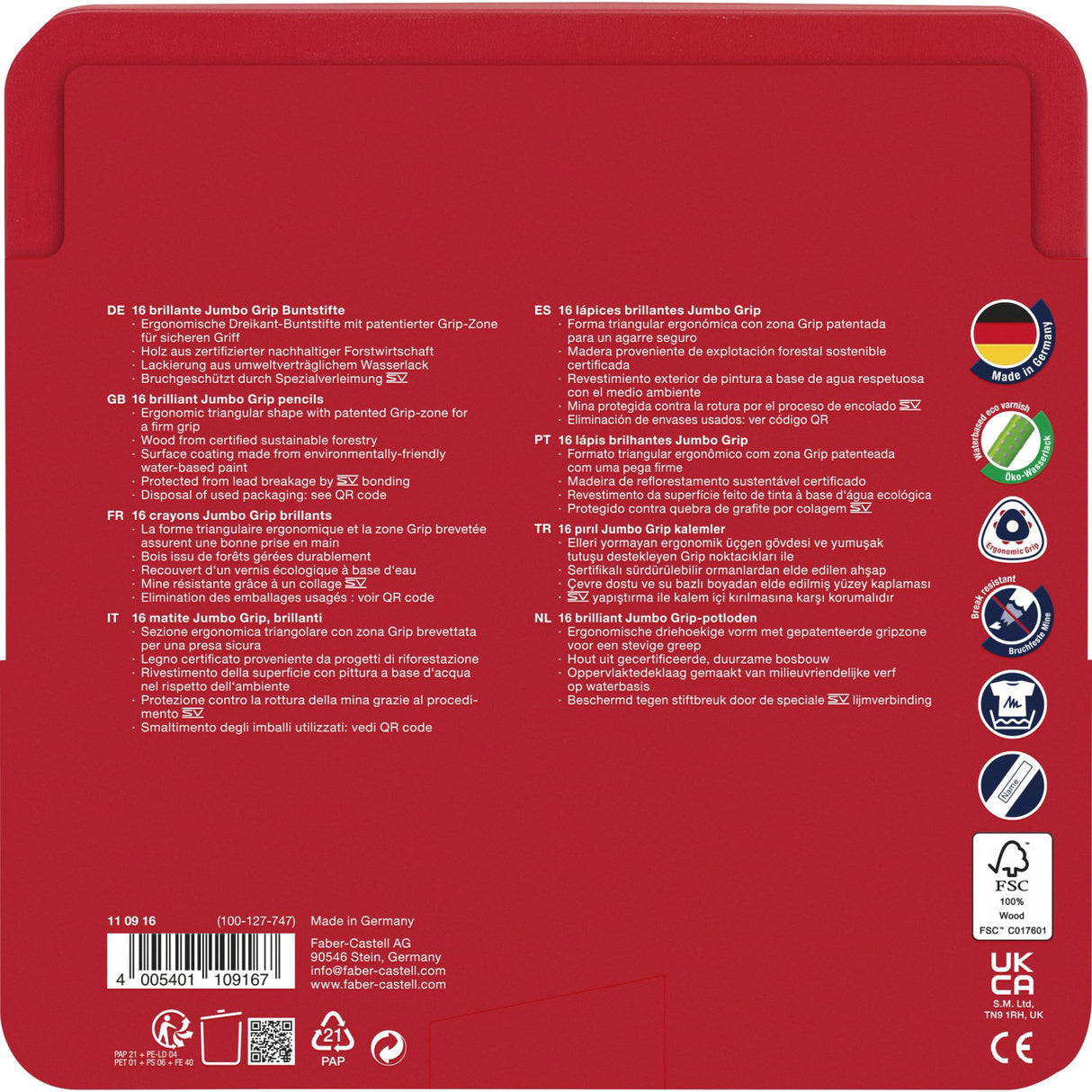 Faber-Castell akvarell Jumbo Vulture 16 stk