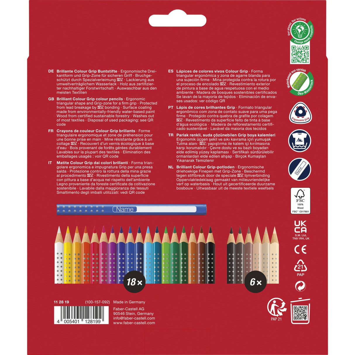 Faber-Castell Grip-fargestifter "Hudtoner" 24 pcs