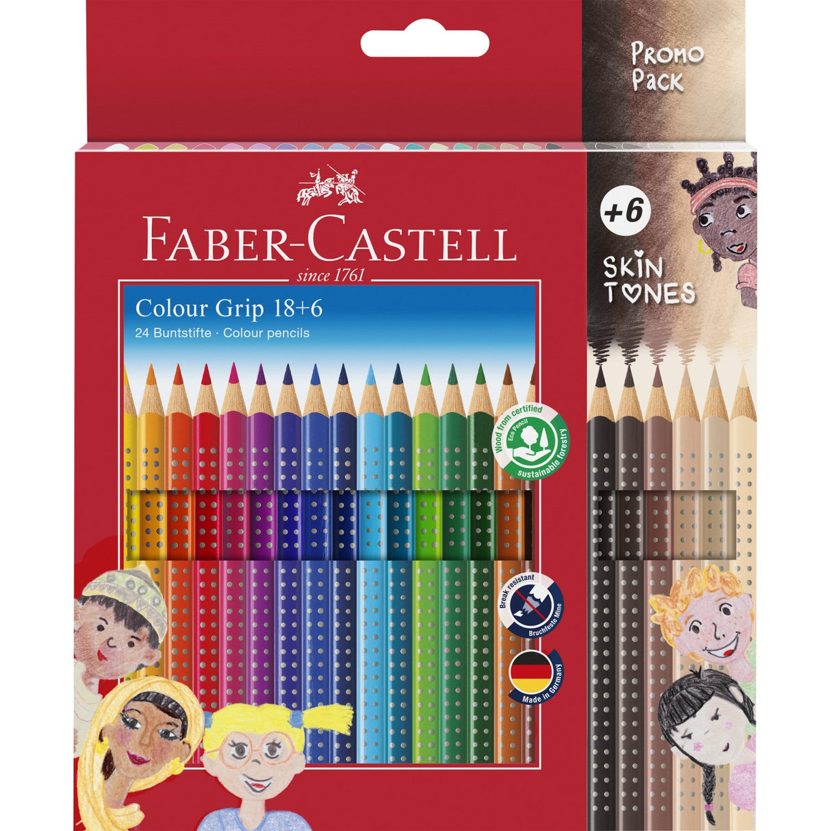 Faber-Castell Grip-fargestifter "Hudtoner" 24 pcs