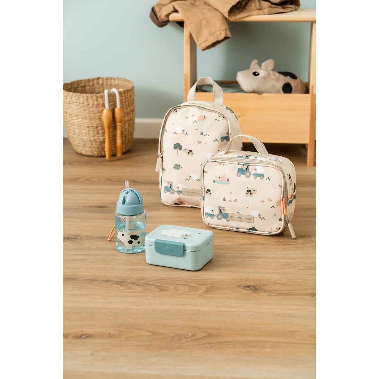 DonebyDeer Blue Tiny Farm Tiny Lunch Eske Med Snack Picks