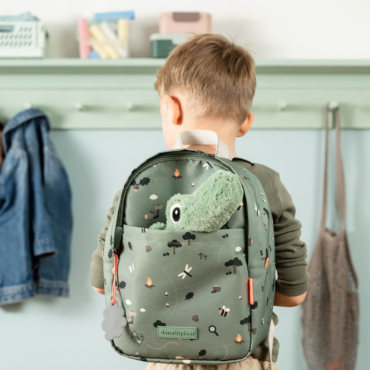 DonebyDeer Green Tiny Trails Kids Rygsekk