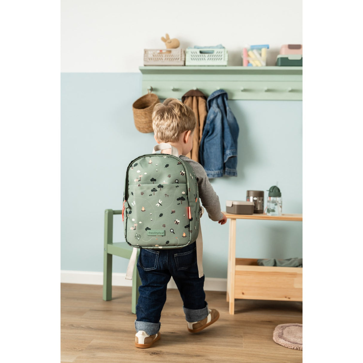 DonebyDeer Green Tiny Trails Kids Rygsekk