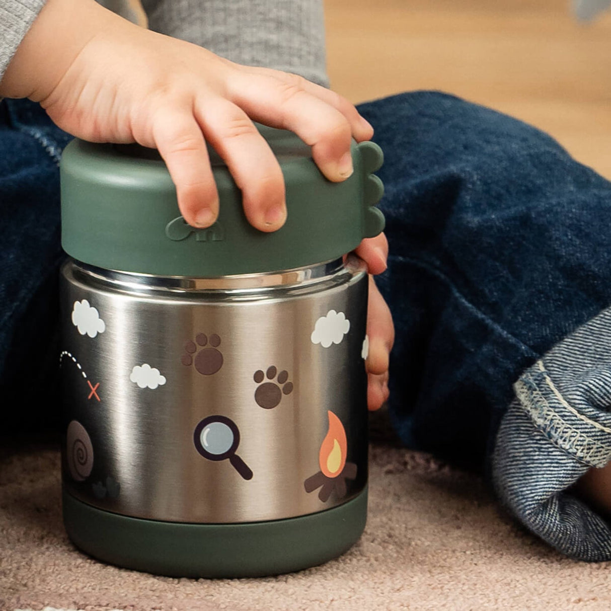 DonebyDeer Green Tiny Trails Insulated Food Jar