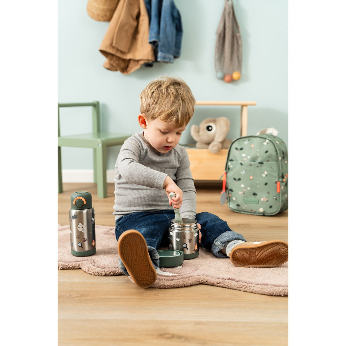 DonebyDeer Green Tiny Trails Insulated Food Jar