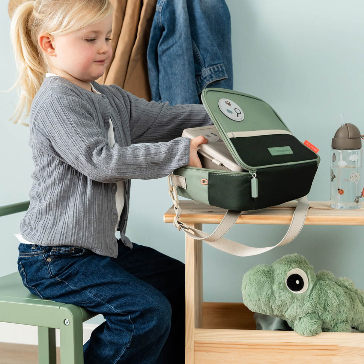 DonebyDeer Green Tiny Trails Insulated Lunch Veske