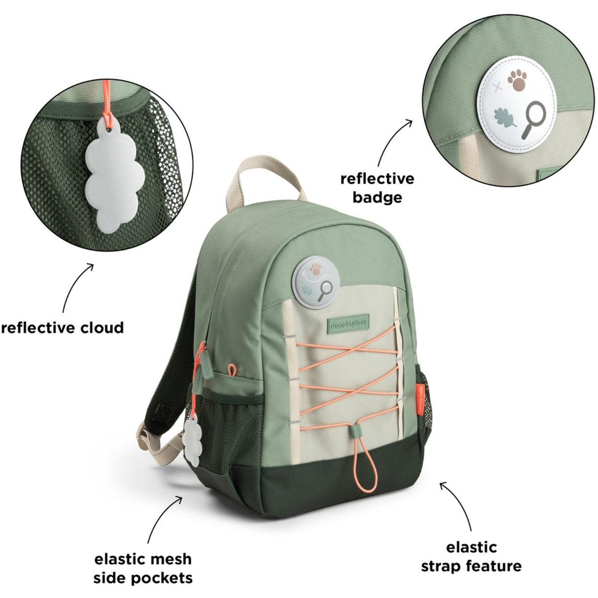 DonebyDeer Green Tiny Trails Junior Rygsekk