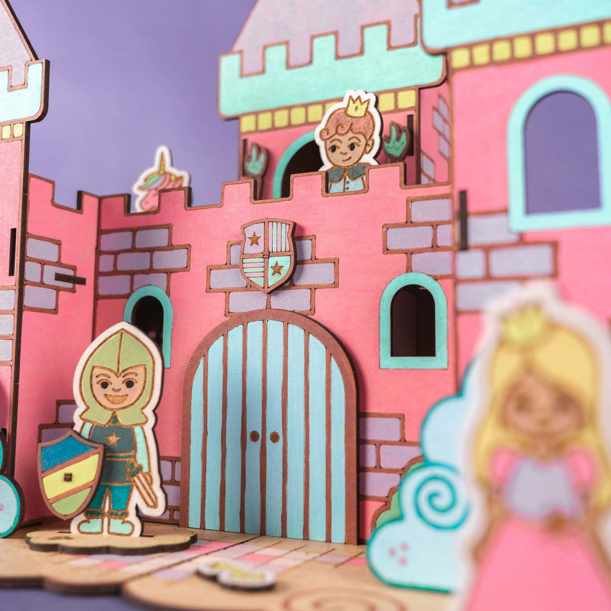 Crateit Unicorn Wooden Leketøy Dreamland Castle