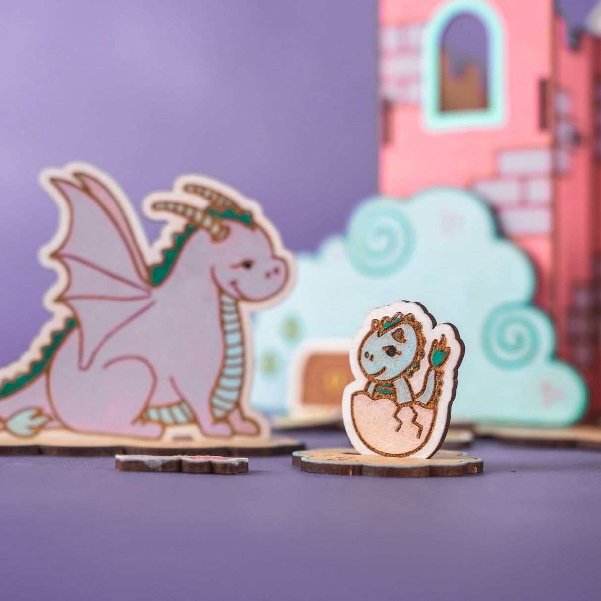 Crateit Unicorn Wooden Leketøy Dreamland Castle