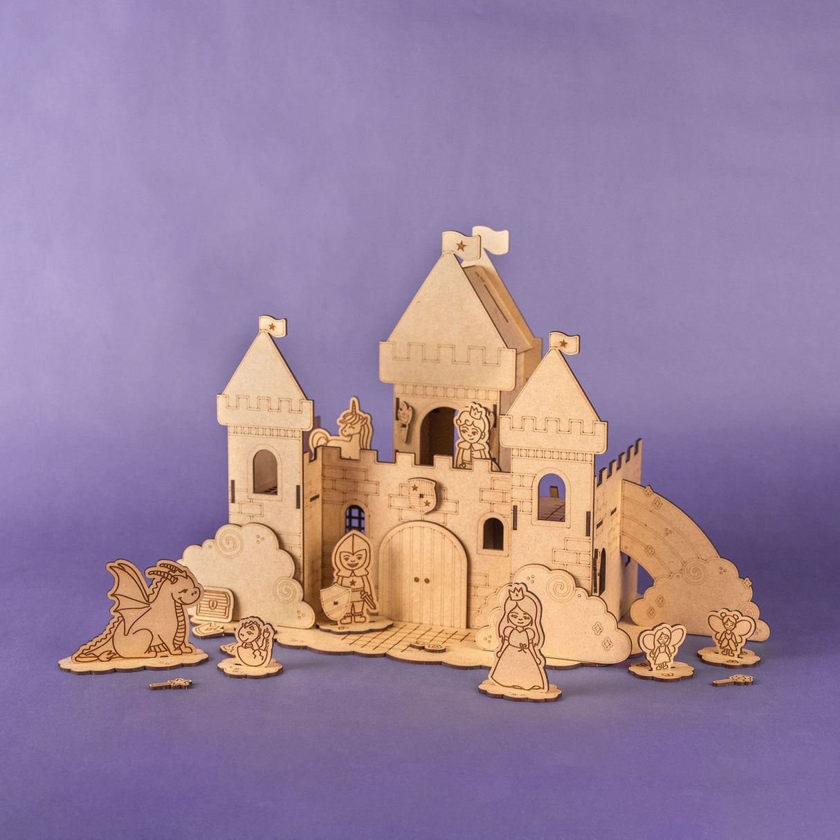 Crateit Unicorn Wooden Leketøy Dreamland Castle