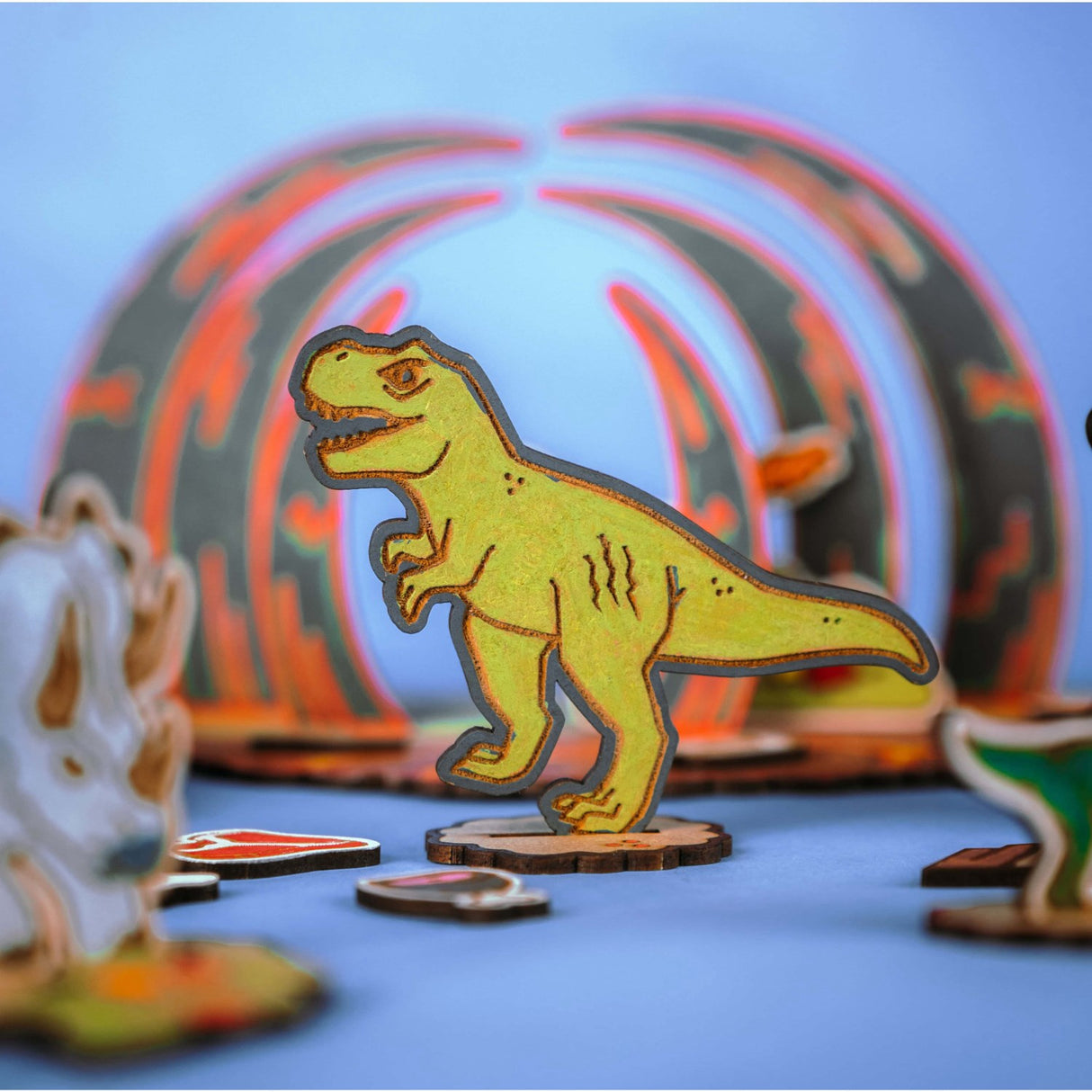 Crateit Dinosaur Wooden Leketøy Wasteland Battle