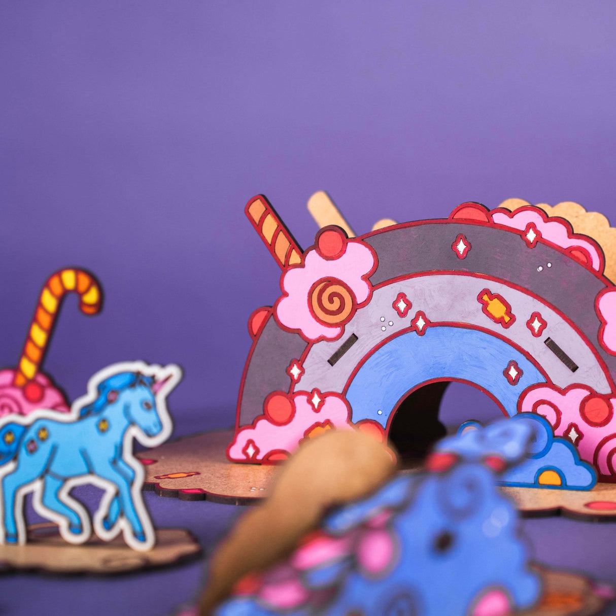 Crateit Unicorn Wooden Leketøy Candy Land