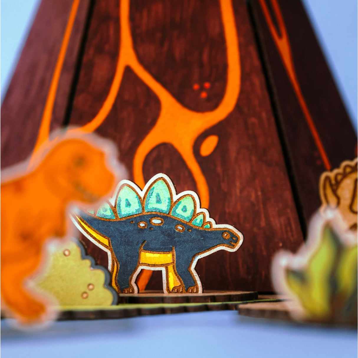 Crateit Dinosaur Wooden Leketøy Volcano Escape